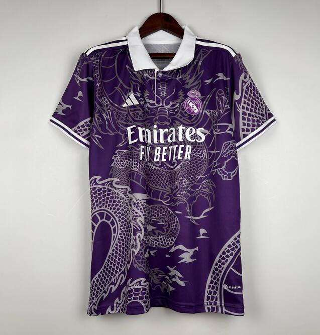 Real Madrid Special Dragon Kit Soccer Jersey Purple 2023/24